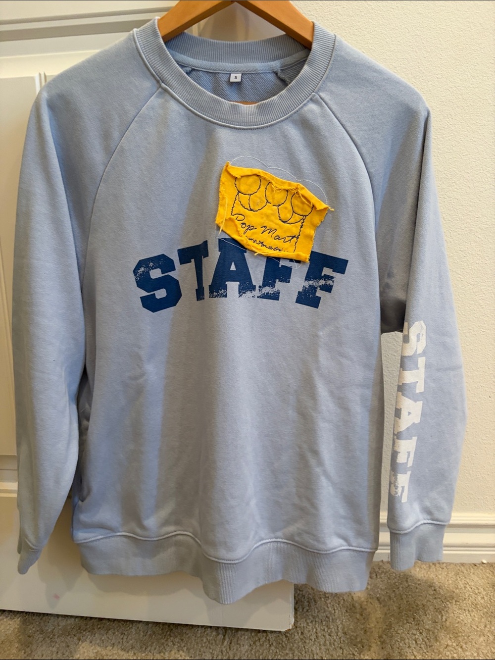 New Pop Mart 2025 Autumn Employee Staff Monsters Blue Sweatshirt Size Small